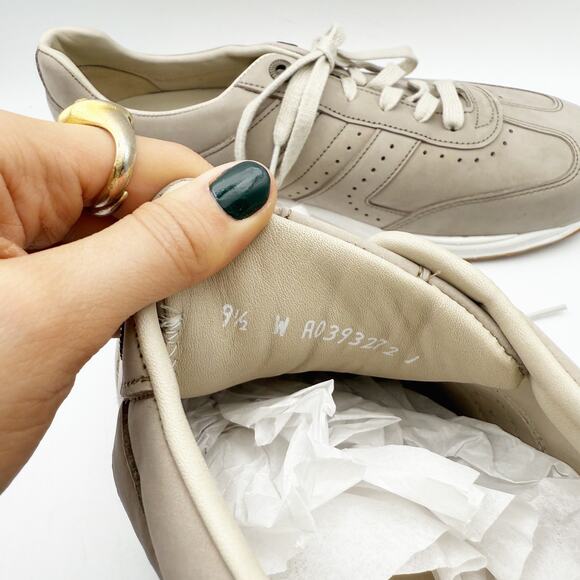 SAS Mens Camino Sneaker US Size 9.5 Wide Taupe Leather Lace Up NIB - Picture 11 of 13